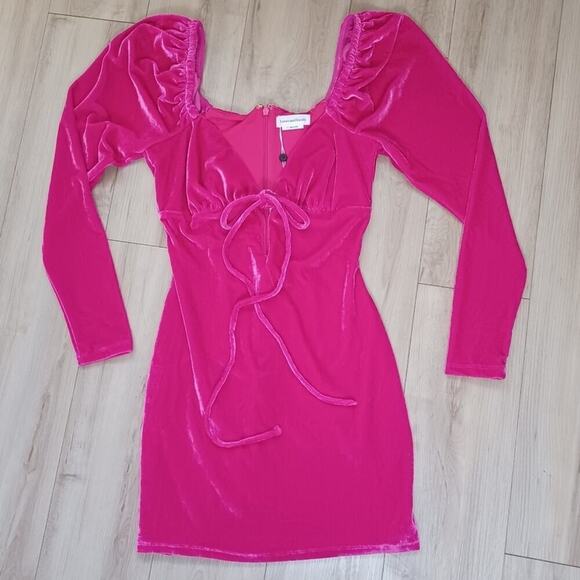 Lovers + Friends Pink Velvet Nami Mini Dress S NWT SOLD OUT Style - Picture 7 of 13